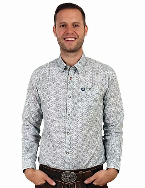 KRÜGER BUAM Trachtenhemd Herrenhemd 'Benno' mit Muster 913762, Grün günstig online kaufen