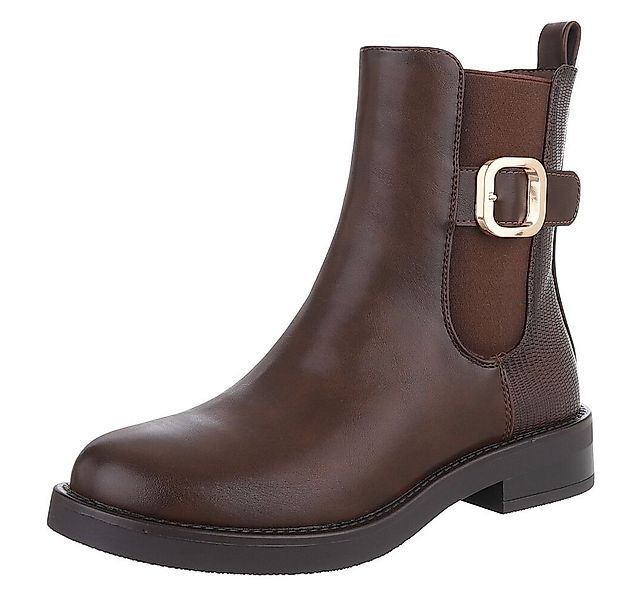 Ital-Design Elegante schwarze Stiefelette mit Schnalle für Damen Stiefelett günstig online kaufen