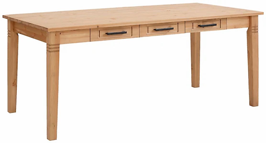 Home affaire Esstisch "Anabel, Schubkästen mit schwarzen Metallgriffen", Bu günstig online kaufen