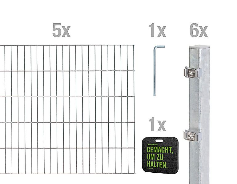 Alberts Doppelstabmattenzaun Grundset, (Set), Höhe: 80-160 günstig online kaufen