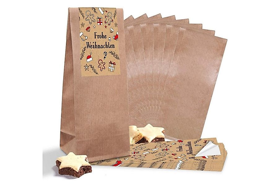 Logbuch-Verlag Dekofigur Weihnachts-Papiertüten mit Lebkuchenmann-Aufkleber günstig online kaufen