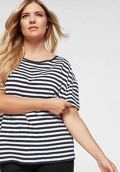 AJC T-Shirt Kurzarm, taillierter Schnitt, gestreift, Rundhalsausschnitt günstig online kaufen