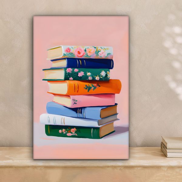 OneMillionCanvasses® Leinwandbild Bücher - Stapel - günstig online kaufen