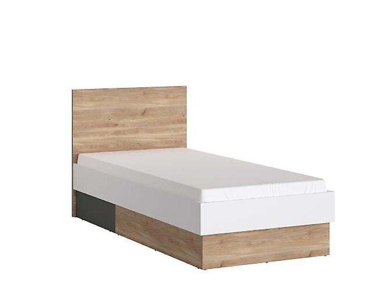 Bett 90x200 TWENTY TWEZ02 von Wojcik Honey Castello Eiche Alpinweiß grauer günstig online kaufen