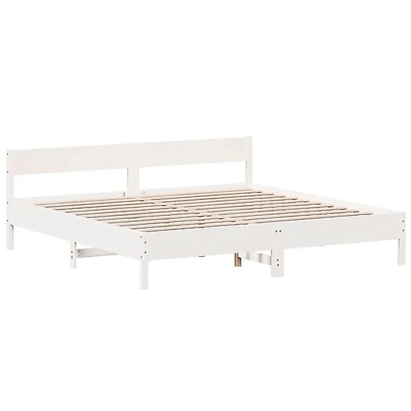 vidaXL Massivholzbett ohne Matratze Weiß 200x200 cm Kiefernholz 3216210 günstig online kaufen