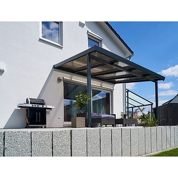 Terrassenüberdachung Premium (BxT) 410 cm x 306 cm Anthrazit Polycarbonat B günstig online kaufen