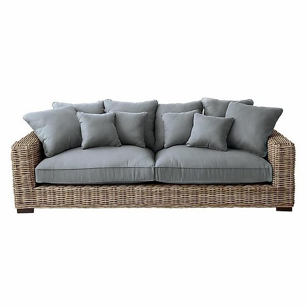Mirabeau Sofa raffiniertes Sofa Rimini aus Rattan mit Mahagonigestell & Kis günstig online kaufen