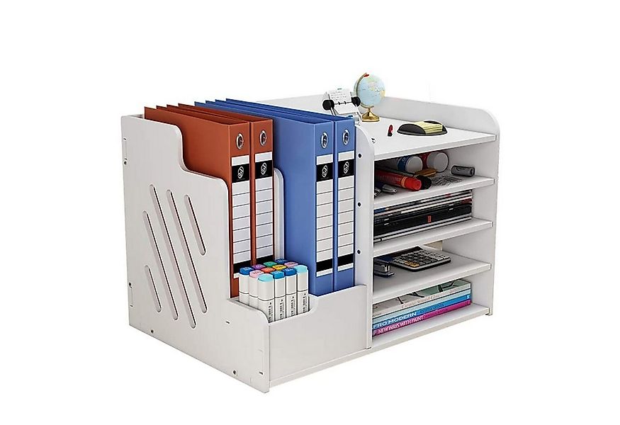zggzerg Bücherregal Weißer Schreibtisch-Organizer, große Kapazität, Schreib günstig online kaufen