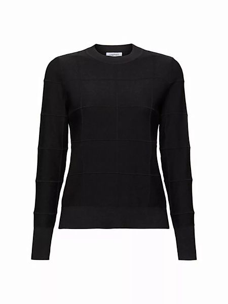 Esprit Rundhalspullover Strukturierter Pullover mit tonalem Gittermuster günstig online kaufen