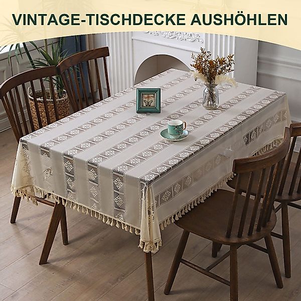 Refttenw Tischdecke Bohemian Style Tassel Esstischdecke, günstig online kaufen