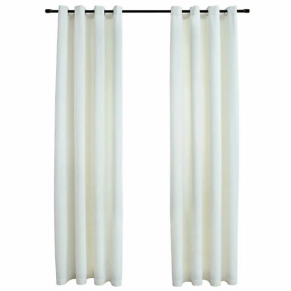 Verdunkelungsvorhänge Mit Ãsen 2 Stk. Samt Creme 140x225 Cm günstig online kaufen
