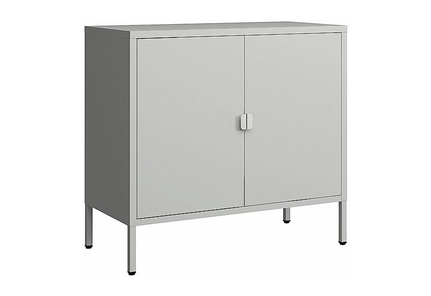 en.casa Aktenschrank »Hailuoto« Hellgrau 80x40x75cm günstig online kaufen