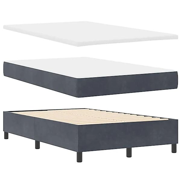 vidaXL Boxspringbett mit Matratze Dunkelgrau 120 x 190 cm Samt 3344433 günstig online kaufen
