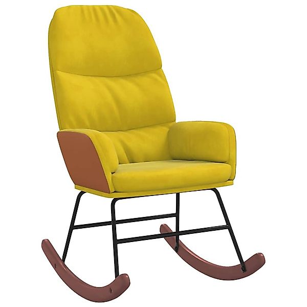 vidaXL Schaukelstuhl Schaukelstuhl Gelb Samt (1 günstig online kaufen