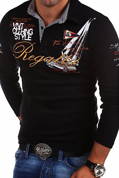 behype Poloshirt "REGATTA", mit langen Ärmeln günstig online kaufen