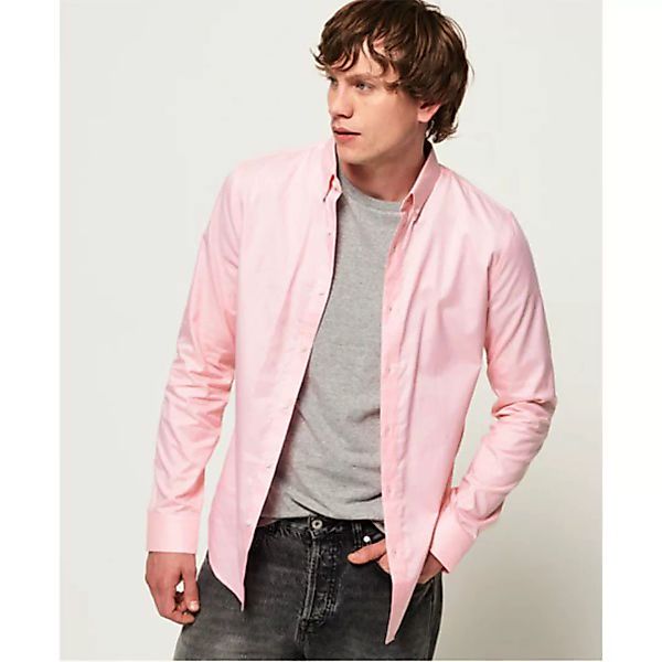 Superdry Edit Button Down Langarm Hemd M Pastel Pink günstig online kaufen