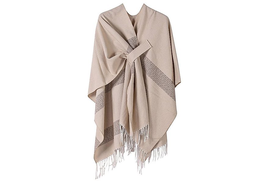 Refttenw Poncho Warm Elegant Poncho,Warmer Umhang,Mit Quasten,Integrierte S günstig online kaufen