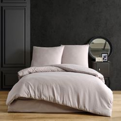 Nordqueen Bettwäsche Nordqueen Satin Gestreift Bettwäsche, günstig online kaufen