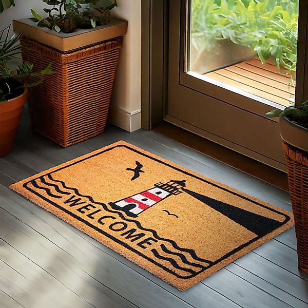 BRUBAKER Fußmatte Welcome mit Leuchtturm - günstig online kaufen