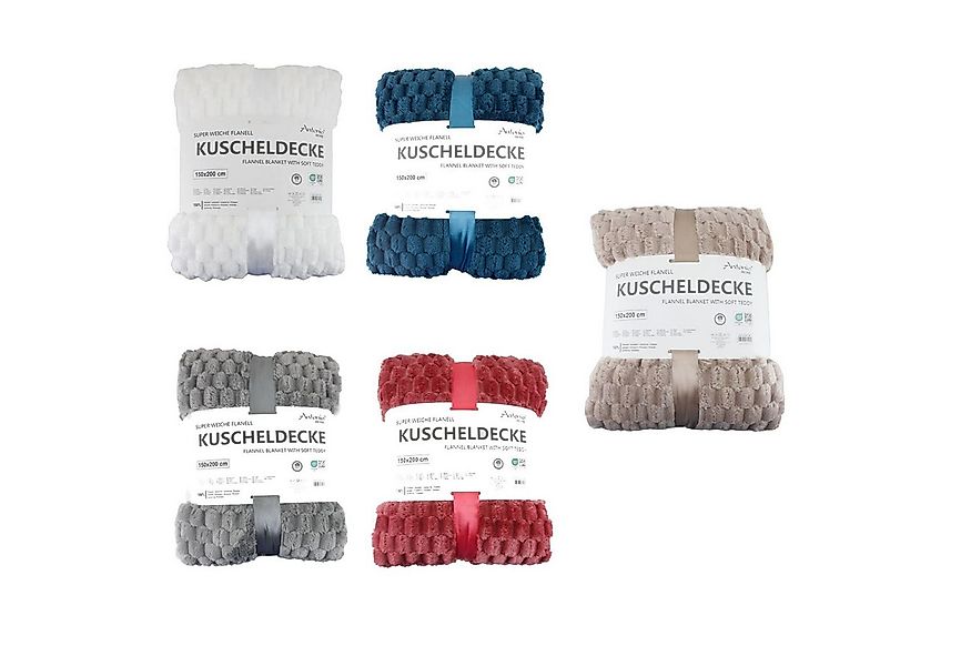 Wohndecke Premium Kuscheldecke » Waffeloptik Wohndecke, VewoTex, » Couchdec günstig online kaufen
