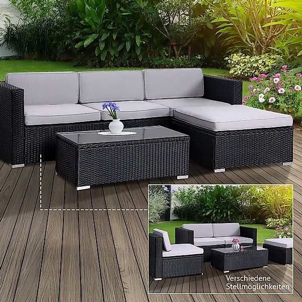 SVITA Gartenlounge-Set CALIFORNIA + Abdeckhaube, Gartenlounge, günstig online kaufen