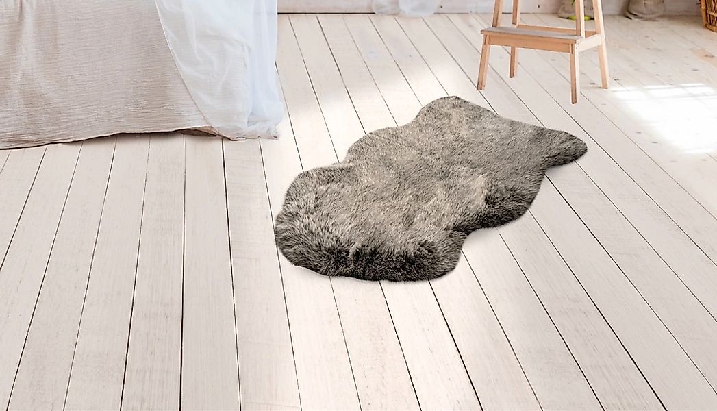 calo-deluxe Fellteppich "Emica-1000" fellförmig 52 mm Höhe Kunstfell, Wohnz günstig online kaufen