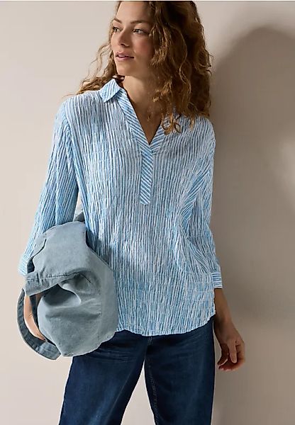 Gestreifte Seersucker Bluse günstig online kaufen