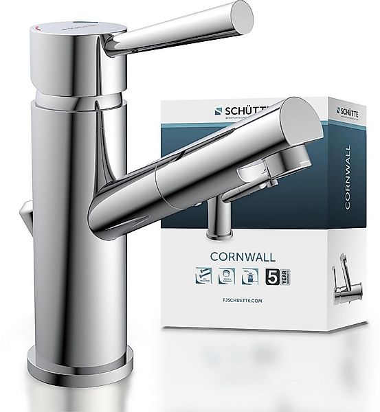Schütte Waschtischarmatur Cornwall mit Zugstange, Ablaufgarnitur, Mischbatt günstig online kaufen
