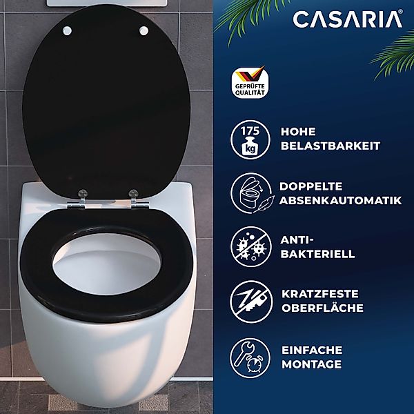 Casaria WC-Sitz, Doppelte Absenkautomatik MDF Holz günstig online kaufen