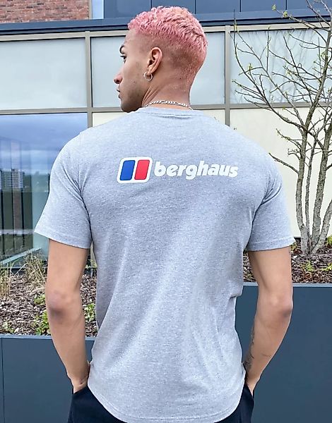 Berghaus – T-Shirt in Rot mit Logo vorne und hinten-Grau günstig online kaufen