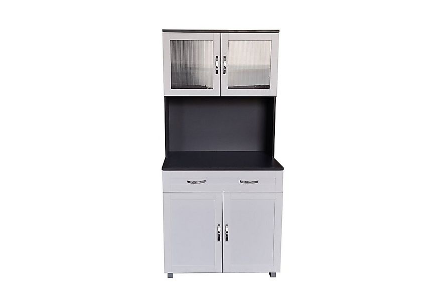 HTI-Living Hochschrank Küchenbuffet mit Glasteil Grau/Weiß Blanca (Stück, 1 günstig online kaufen