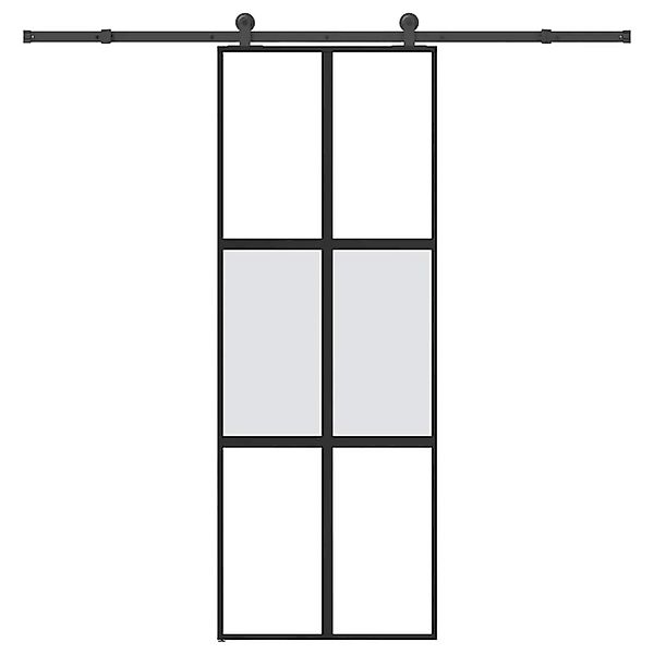 vidaXL Schiebetür mit Beschlag 76x205 cm Hartglas & Aluminium 3332974 günstig online kaufen