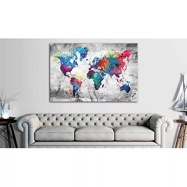 home24 Korkbild World Map Grey Style günstig online kaufen
