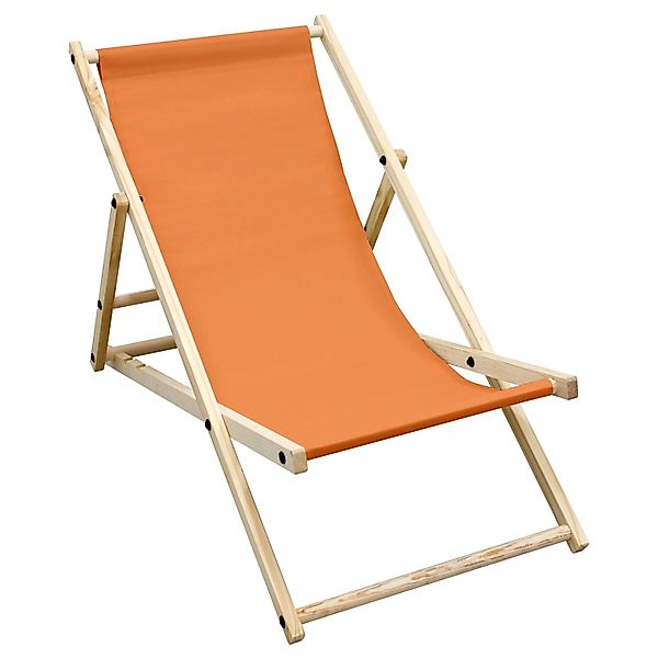 ECD Germany Liegestuhl Klappbar aus Holz 3 Liegepositionen bis 120 kg Orang günstig online kaufen