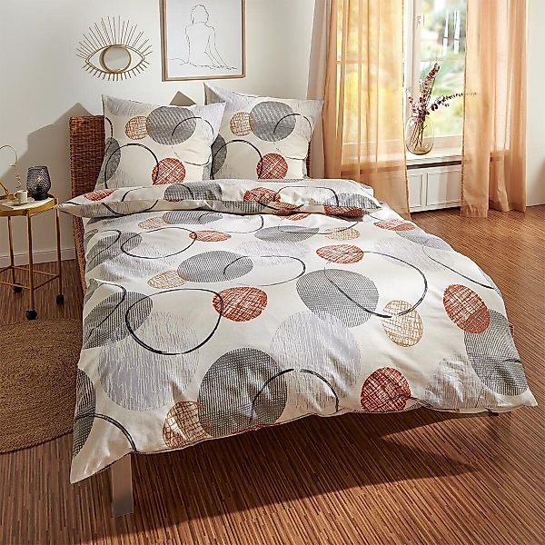 TRAUMSCHLAF Bettwäsche Kreise, Flanell, 3 teilig, hochwertige Flanell Quali günstig online kaufen