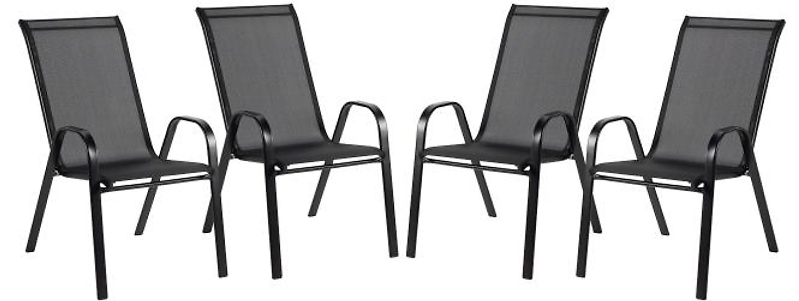 Garten-Stuhl 4er Set Schwarz günstig online kaufen