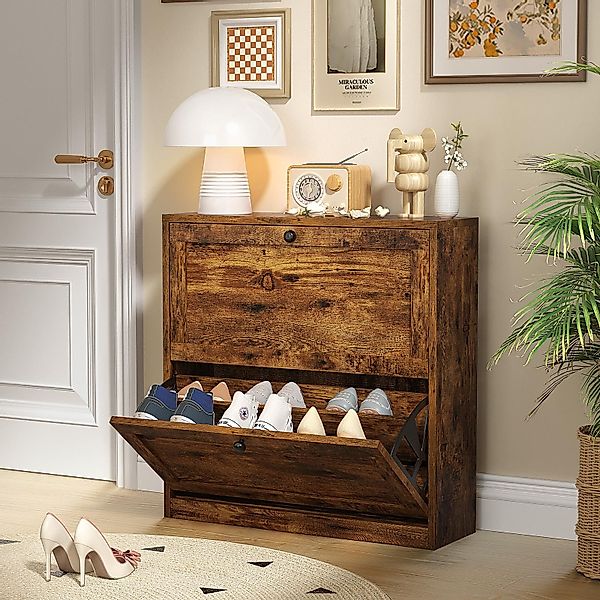 VOWNER Schuhschrank mit 4 Klappen, schmaler günstig online kaufen
