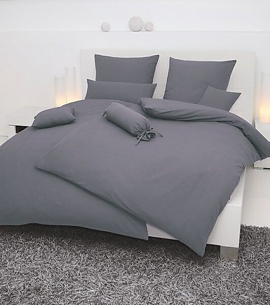 Janine Janine Mako-Soft-Seersucker Bettwäsche PIANO 0125 titan Größe:  80x8 günstig online kaufen