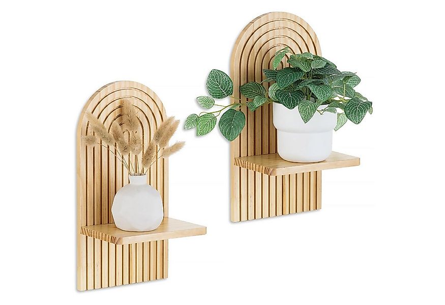 Minicloss Wandregal 2 -tlg Holz Boho Wanddeko, Hängeregal mit Dübel, 2-tlg. günstig online kaufen