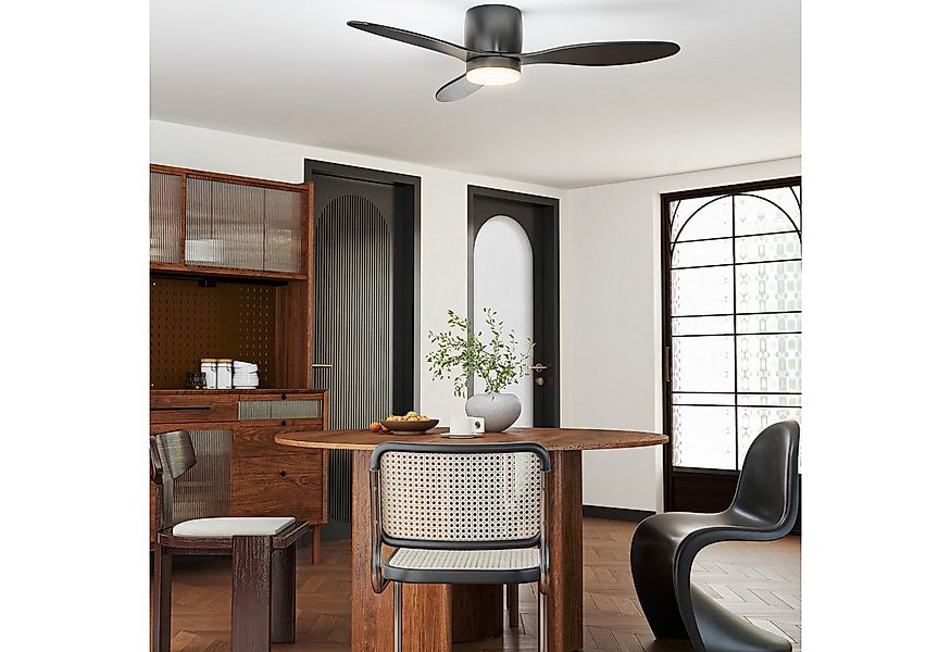 HOMCOM Deckenventilator mit Beleuchtung und Fernbedienung 115 cm LED Lampe günstig online kaufen