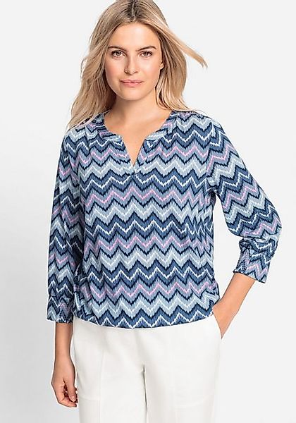 Olsen Rundhalsshirt (1-tlg) mit ikonischem Zick-Zack-Muster günstig online kaufen