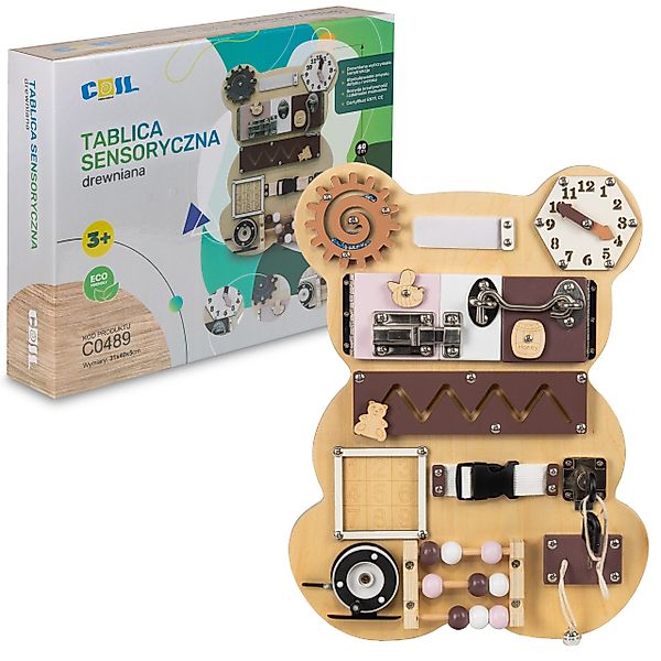 COIL Motorikbrett Motorikwand Bär Montessori Spielzeug günstig online kaufen
