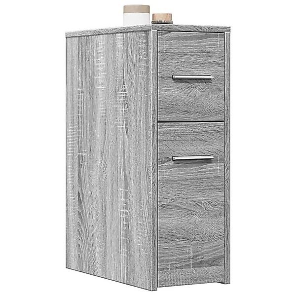 vidaXL Aktenschrank Badschrank Schmal mit Rollen Grau Sonoma Spanplatte günstig online kaufen