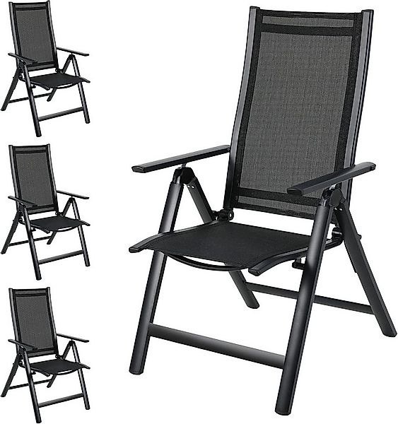 TLGREEN Gartenstuhl Luxus Klappstuhl mit Verstellbarer Hochlehner (Balkonst günstig online kaufen