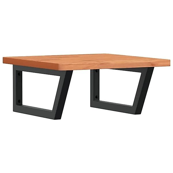 vidaXL Waschbeckenregal Wandmontage Stahl und Massivholz Buche 3302427 günstig online kaufen
