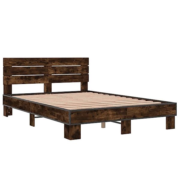 vidaXL Bett Bettgestell Räuchereiche 120x200 cm günstig online kaufen