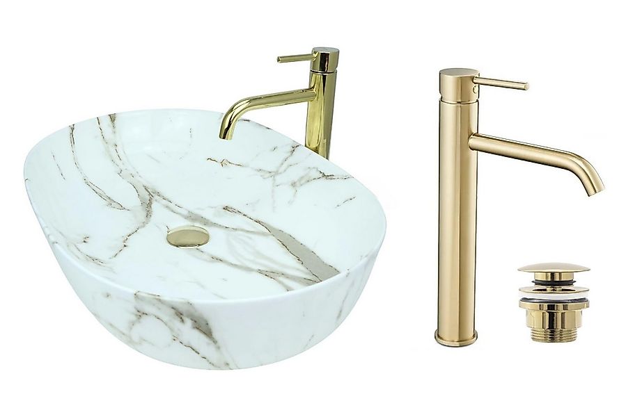 GTM Design Aufsatzwaschbecken NADIA Modern Waschbecken Oval günstig online kaufen