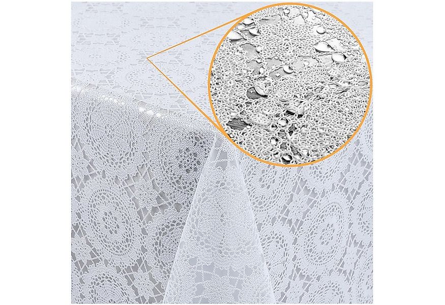 ANRO Tischdecke Lace Vinyltischdecke Häkelspitze Gartentischdecke (Einzelst günstig online kaufen