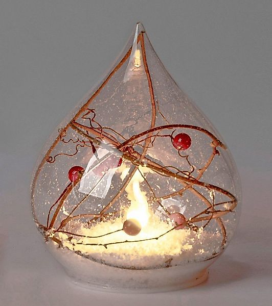 formano LED Dekolicht Dekokugel Weihnachten Tropfenform 13 cm Glaskugel mit günstig online kaufen
