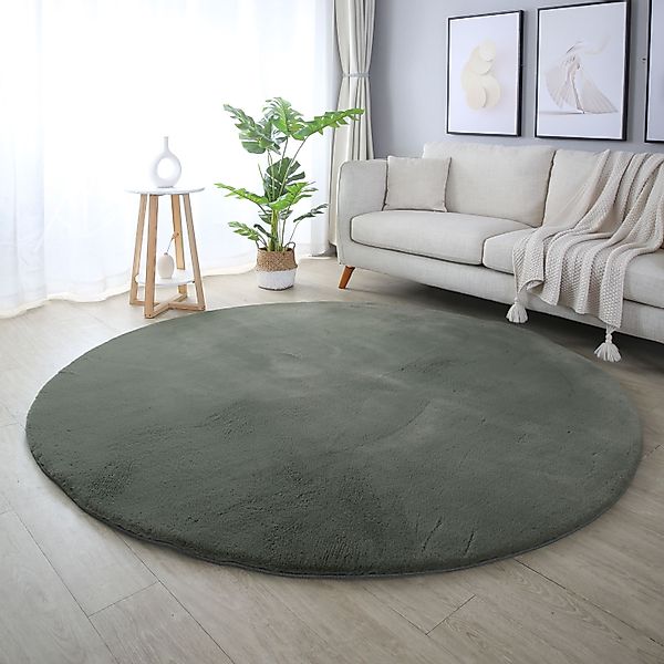 Carpettex Hochflor-Teppich Unicolor - Einfarbig, Rund, günstig online kaufen